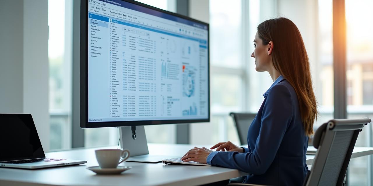 Profesional de RH analizando datos de reclutamiento en una oficina moderna